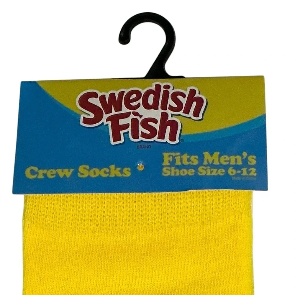 Swedish Fish Novelty Socks Crew Mid Calf Unisex Women 7-13 Men 6-12 New NWT